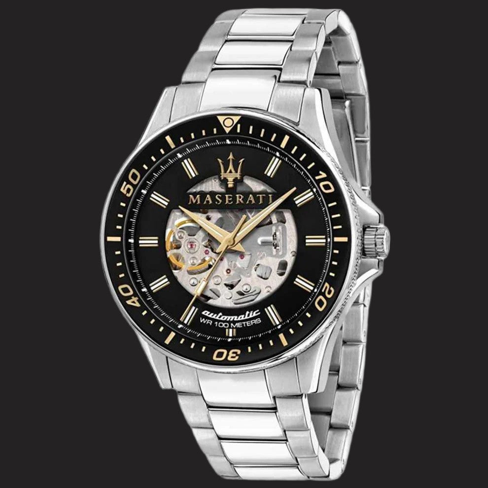 Maserati Men's Sfida Automatic Skeleton Dial Stainless Steel Watch R8823140002