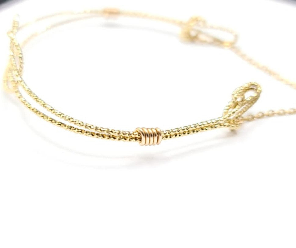 Twisted Gold Stainless Steel Infinity Bracelet