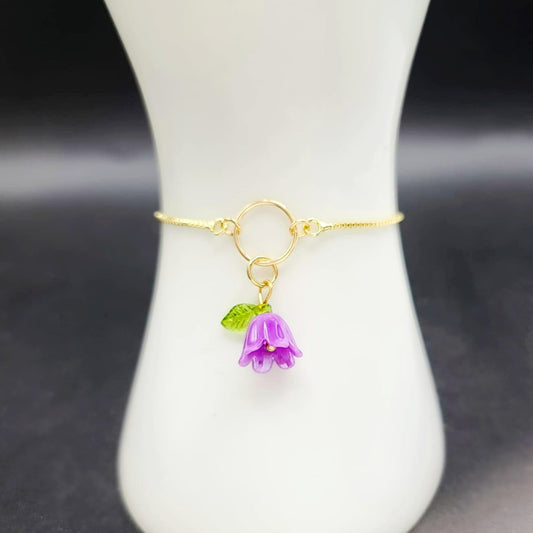 Bellflowers in Purple-Set Earrings & Bracelet