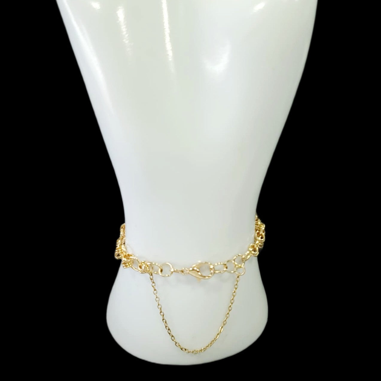 Black Heart Collection-Bracelet 14k gold plate & brass