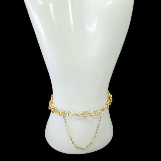 De' Medici Black Heart Collection-Bracelet 14k gold plate & brass