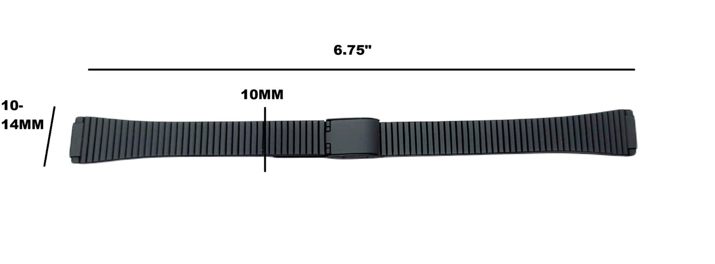 Kreisler Vintage Black Stainless Steel Watch Band For 10-14mm Watch Lugs