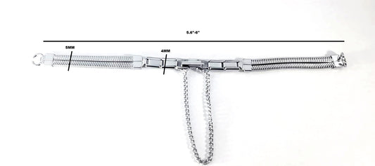 Slinky double rope ring style ladies vintage watch band-Sizeable with partial expansion links at clasp.