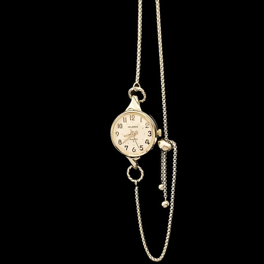 Helbros 10k White Gold Vintage Mechanical Ladies Watch
