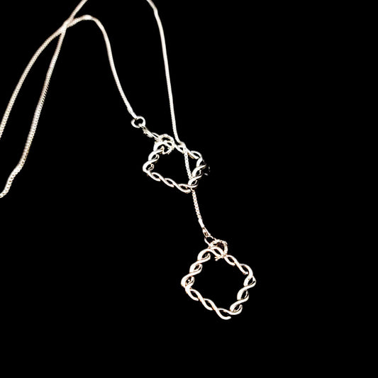 Geometric Slider in Stainless Steel - Square Shape Necklace