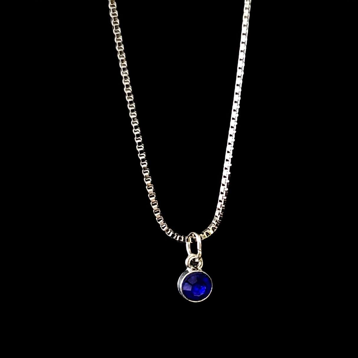 Birthstone Necklace-September in Stainless Steel