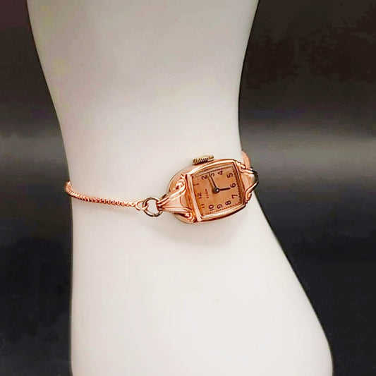 Elgin Rose Gold Vintage 15-Jewelled Mechanical Womens Watch