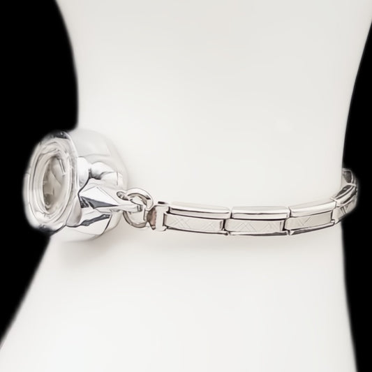Vintage Style Classic Silver Stainless Steel Petit Womens Ring Style Single Lug Watch Band