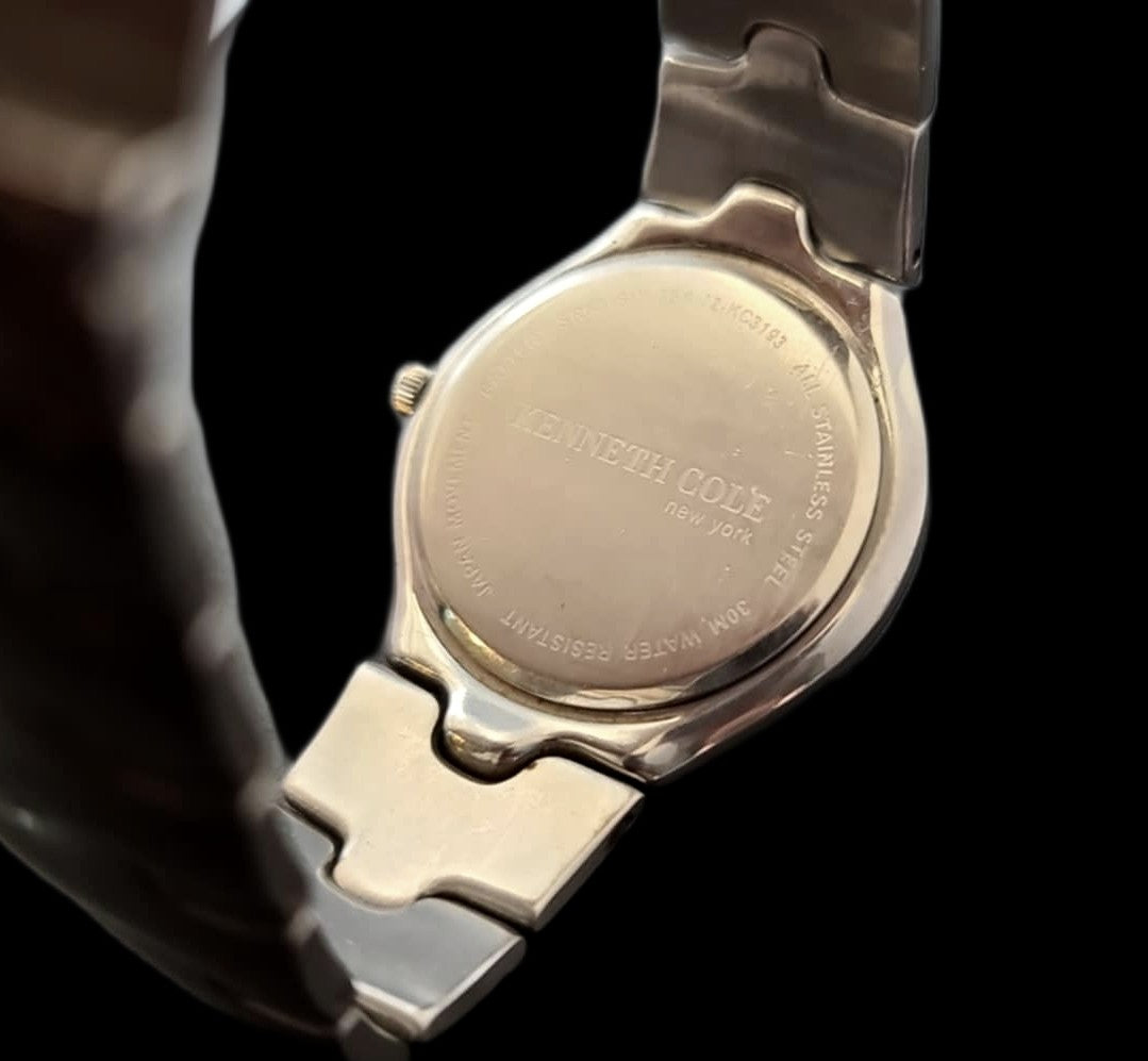 Kenneth Cole-Classy Solid Brass Restored Mens Quartz Analog Watch With Date Display
