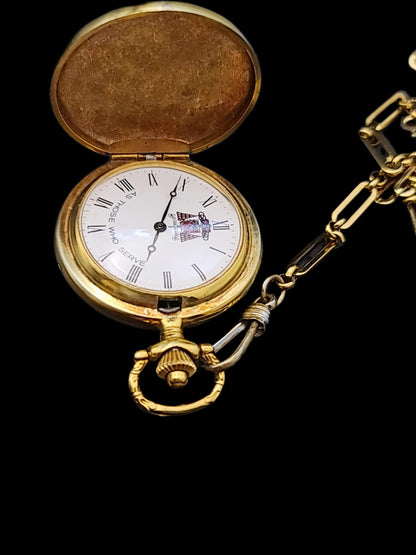 Prestige Watch Company "As Those Who Serve" Jewelled Quartz Pocket Watch