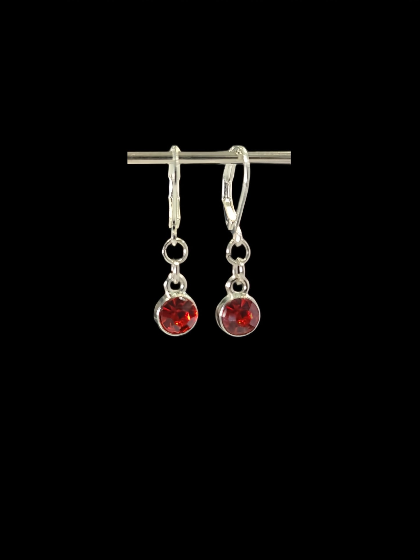 Birthstone Sets-January Earrings in Sterling Silver