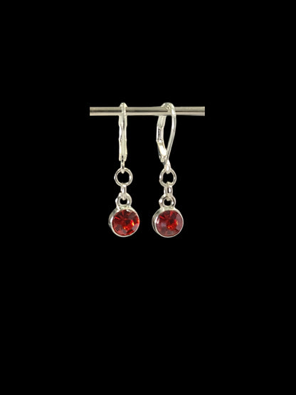 Birthstone Sets-January Earrings in Sterling Silver