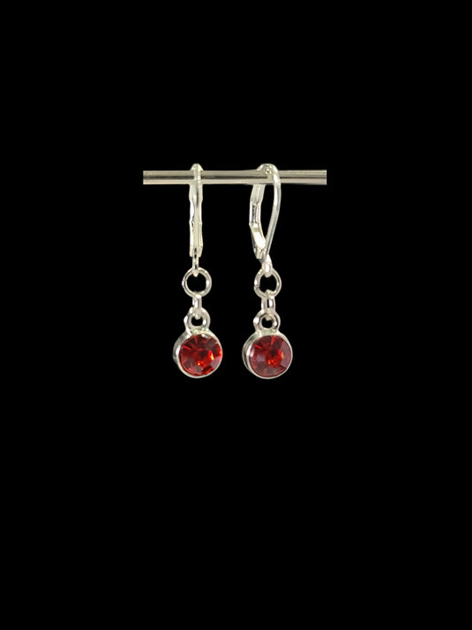 Birthstone Sets-January Earrings in Sterling Silver