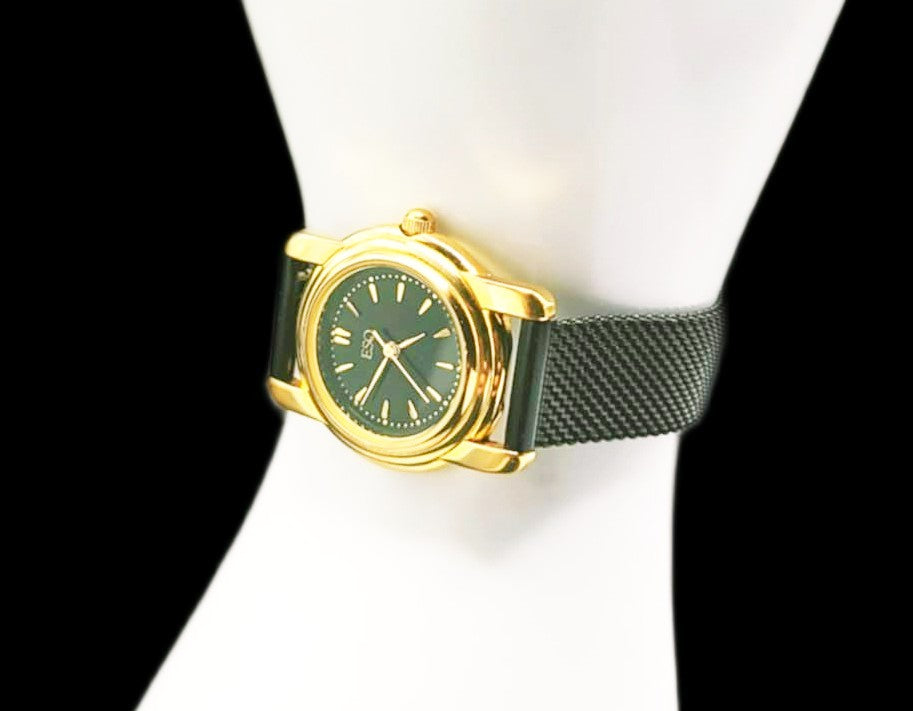 ESQ by Movado Ladies Classy Black & Gold Quartz Watch