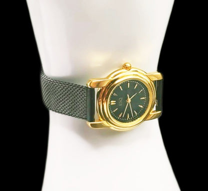 ESQ by Movado Ladies Classy Black & Gold Quartz Watch