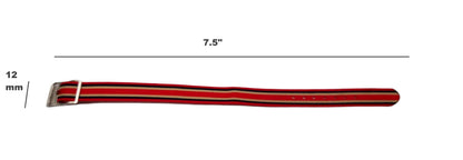 Vintage Style Retro One Piece Nylon Sport Watch Bands in Striped Red & Navy & Tan for 12mm Watch Lugs