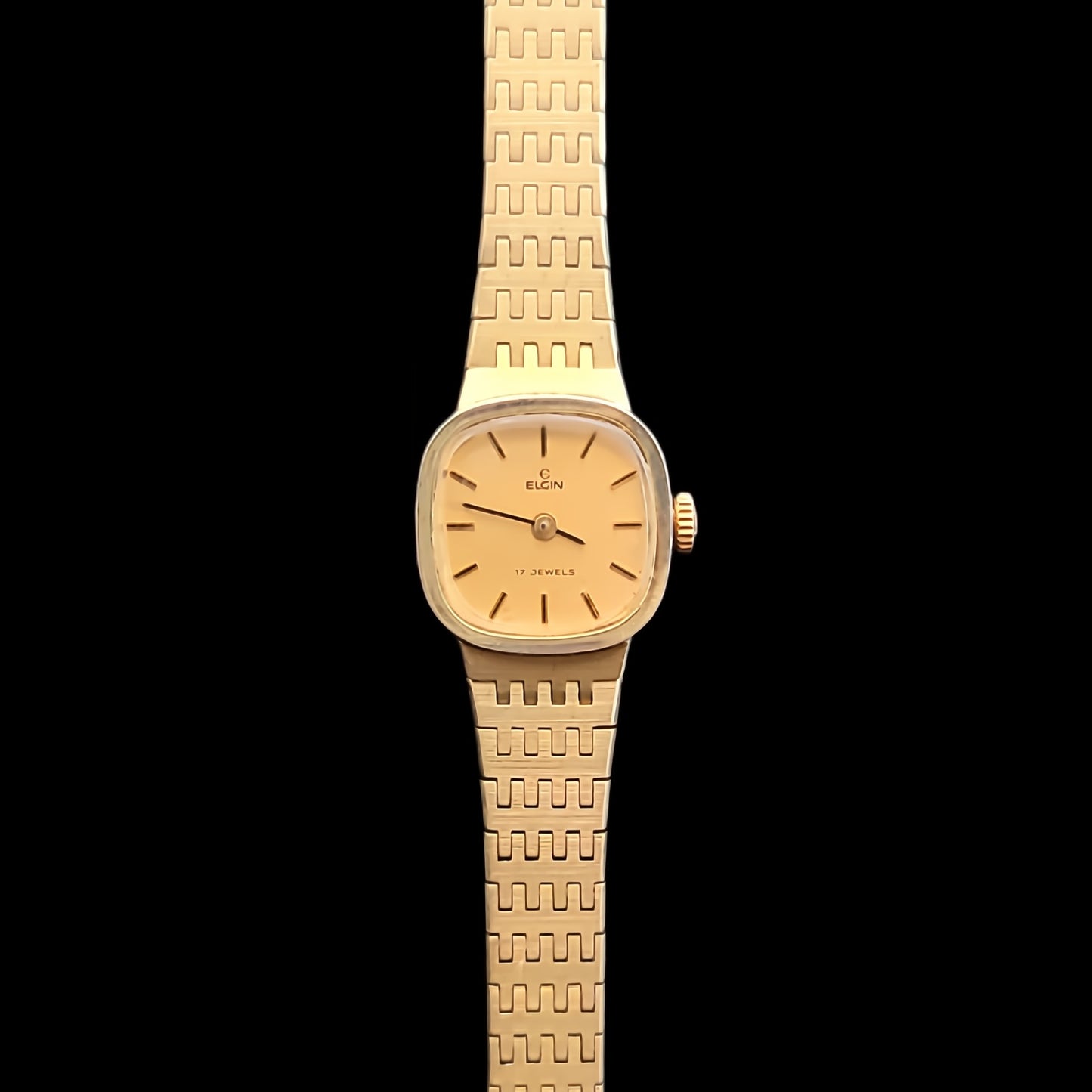 Elgin Made in France 17-Jewel Ladies Vintage Mechanical Watch in Brass