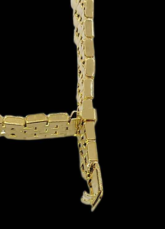 Vintage Kreisler Flex-On Classy Gold Stainless Steel Mens Watch Band For 18mm Watch Lugs