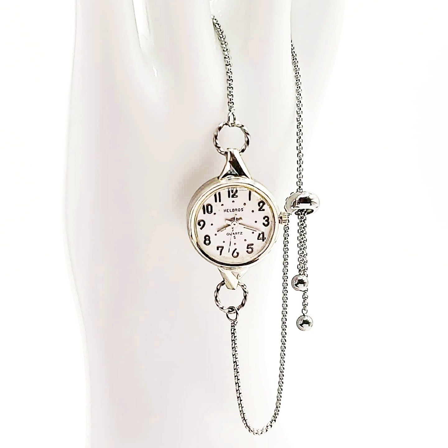 Helbros 10k White Gold Vintage Mechanical Ladies Watch