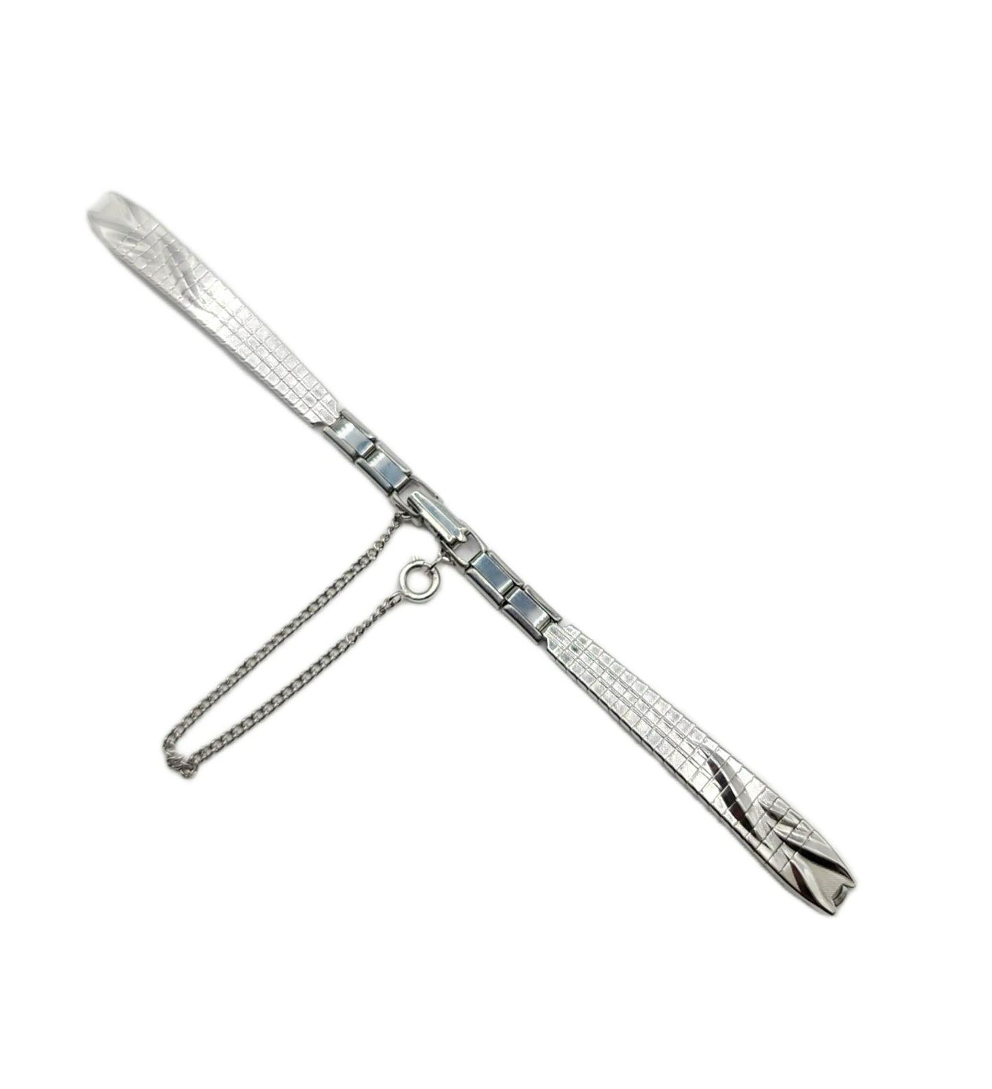 Stainless steel C type partial expansion band with easy to remove/add click together links.