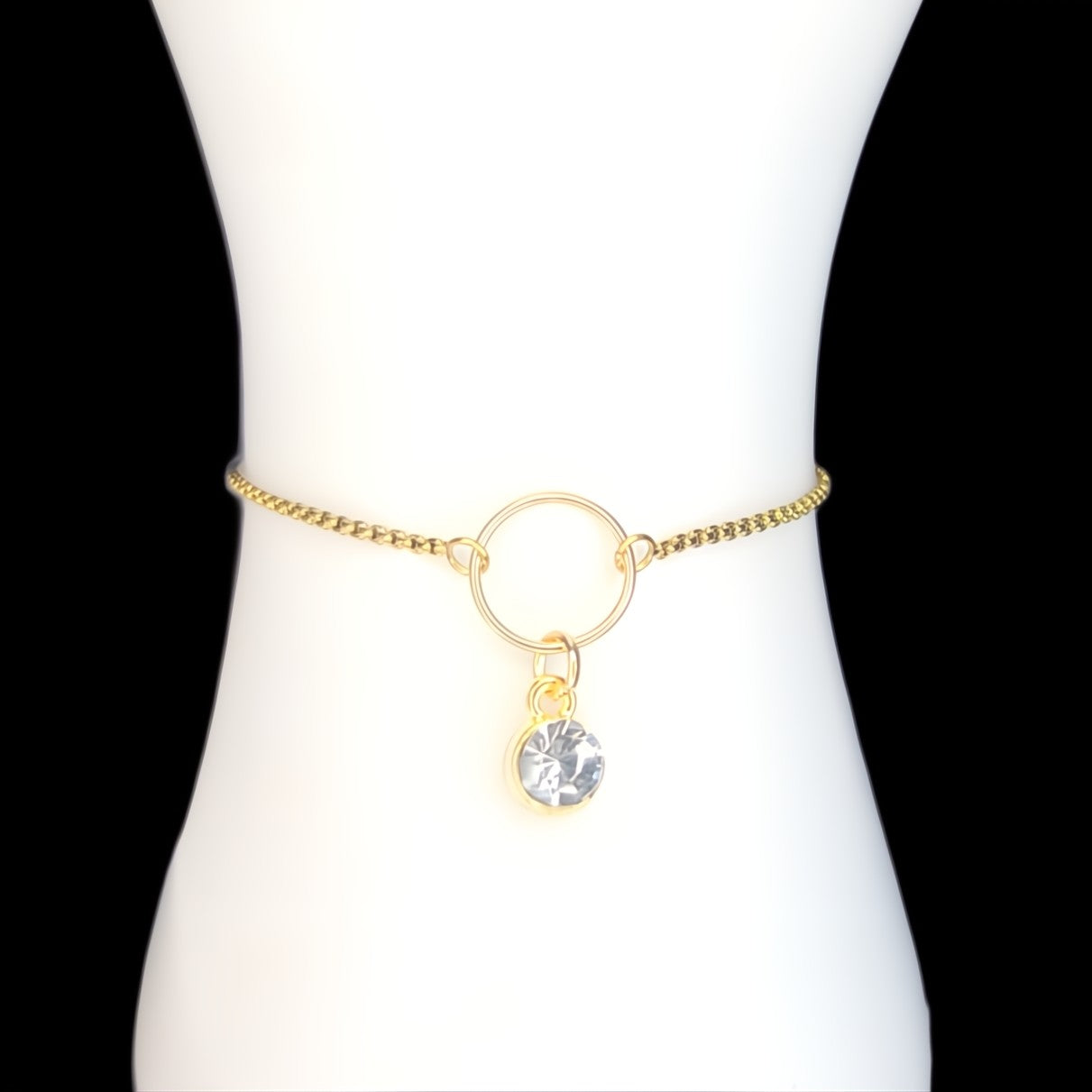 Diamond - April Birthstone-Bracelet in Brass & 14k gold plate