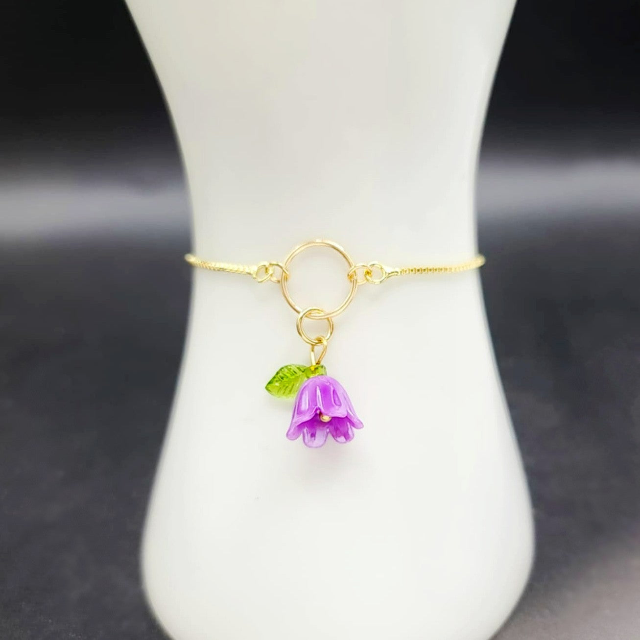 Bellflowers in Purple-Set Earrings & Bracelet