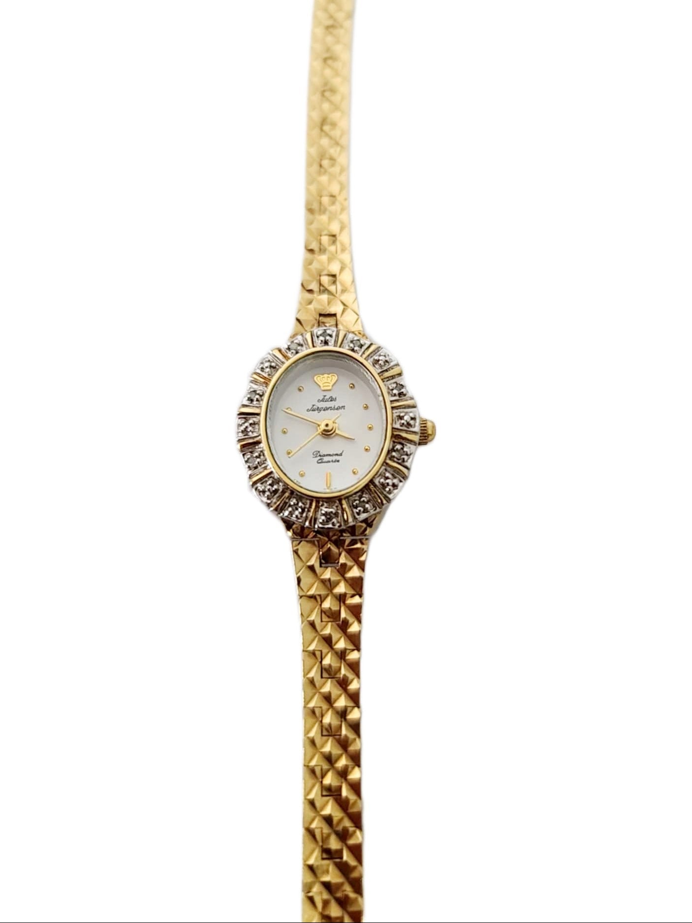 Jules Jurgensen Vintage Ladies Diamond Quartz Brass Watch