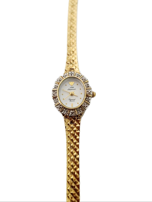 Jules Jurgensen Vintage Ladies Diamond Quartz Brass Watch