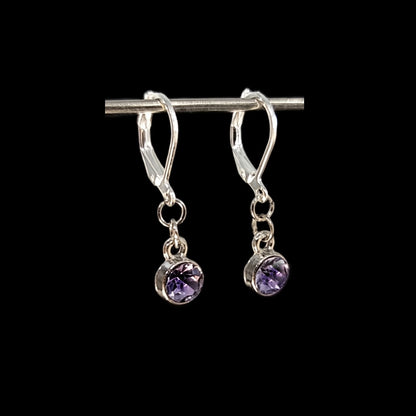 Amethyst - February Birthstone Set of Earrings & Bracelet in Sterling Silver & Stainless Steel