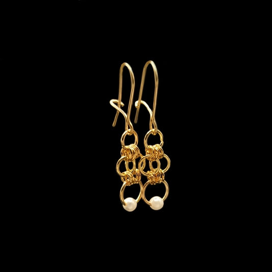 Queen Elizabeth I Pearl Collection-Gold Earrings