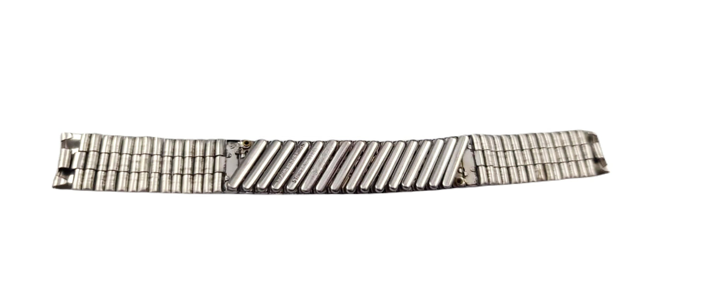 Stainless Steel Partial Expansion/Partial Link Vintage Style Flexible Watch Band for 13-14mm Watch Lugs