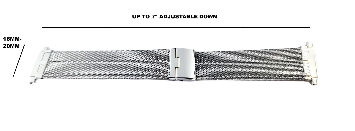 Stainless Steel Classy Mesh Watch Band for 16mm+ Watch Lugs