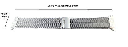 Stainless Steel Classy Mesh Watch Band for 16mm+ Watch Lugs