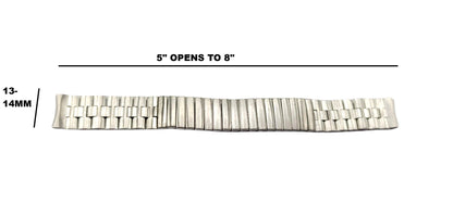 Stainless Steel Partial Expansion/Partial Link Vintage Style Flexible Watch Band for 13-14mm Watch Lugs
