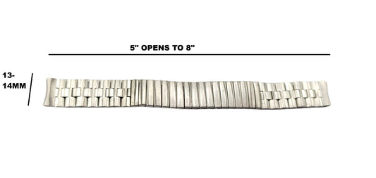 Stainless Steel Partial Expansion/Partial Link Vintage Style Flexible Watch Band for 13-14mm Watch Lugs