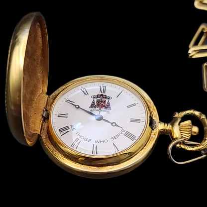 Prestige Watch Company "As Those Who Serve" Jewelled Quartz Pocket Watch