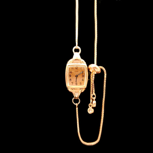 Elgin Rose Gold Vintage 15-Jewelled Mechanical Womens Watch