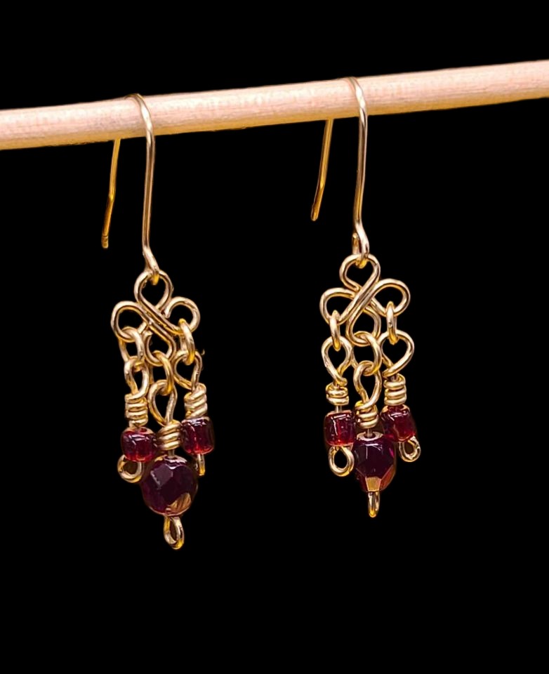 Celtic Cross-Red Earrings