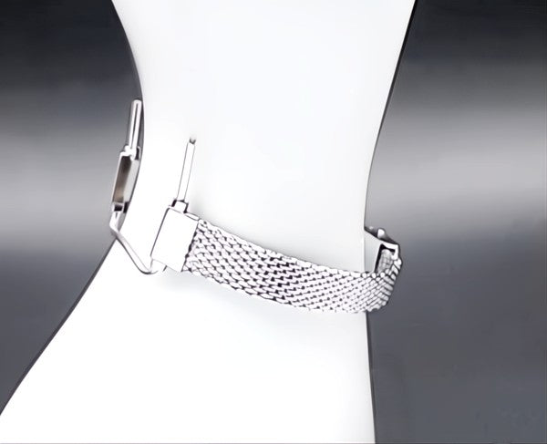 Vintage Mesh Stainless Steel Womens Watch Band for 10-12mm Double Lug Watch Bands