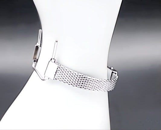Vintage Mesh Stainless Steel Womens Watch Band for 10-12mm Double Lug Watch Bands