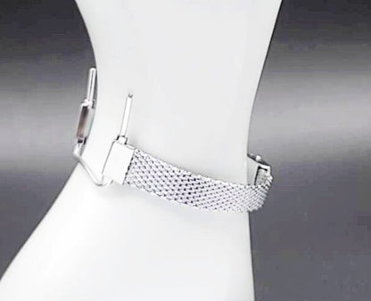 Vintage Mesh Stainless Steel Womens Watch Band for 10-12mm Double Lug Watch Bands