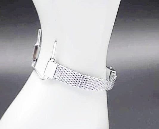 Vintage Mesh Stainless Steel Womens Watch Band for 10-12mm Double Lug Watch Bands