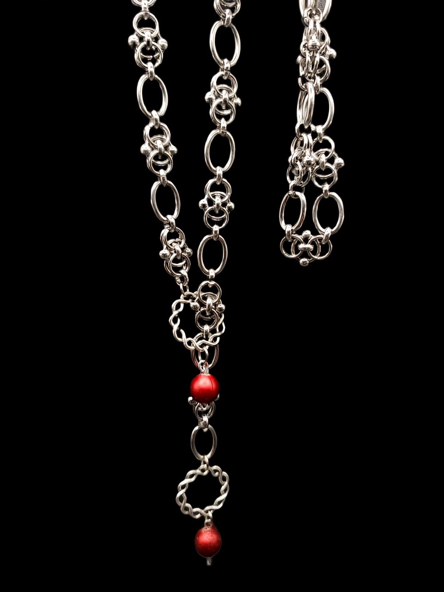 Stainless and Sterling Necklace and Bracelet Set