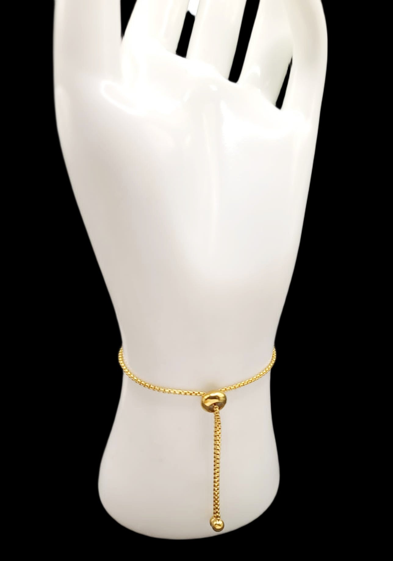 Tiny White Pearl Charm Ring on Slider Bracelet