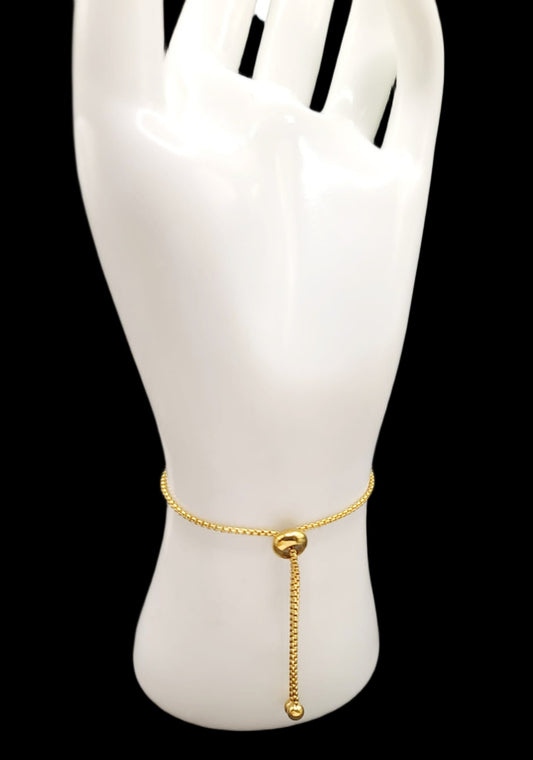 Tiny White Pearl Charm Ring on Slider Bracelet