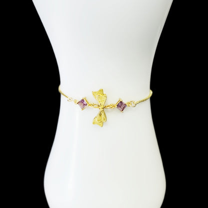 Amethyst & Bows-Bracelet