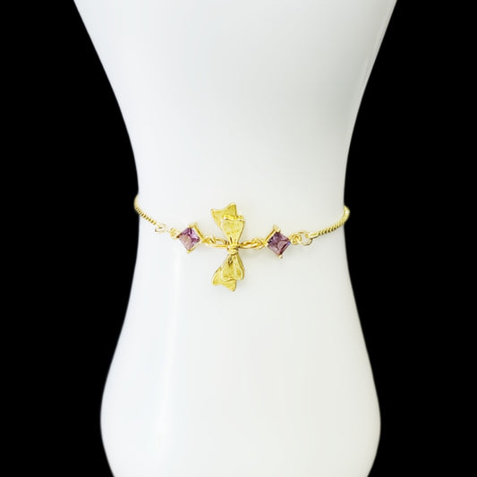 Amethyst & Bows-Bracelet