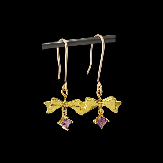 Amethyst & Bows-Earrings