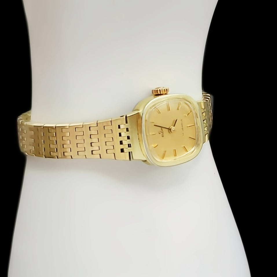 Elgin Made in France 17-Jewel Ladies Vintage Mechanical Watch in Brass