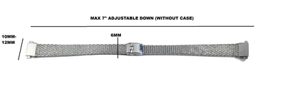 Vintage Mesh Stainless Steel Womens Watch Band for 10-12mm Double Lug Watch Bands